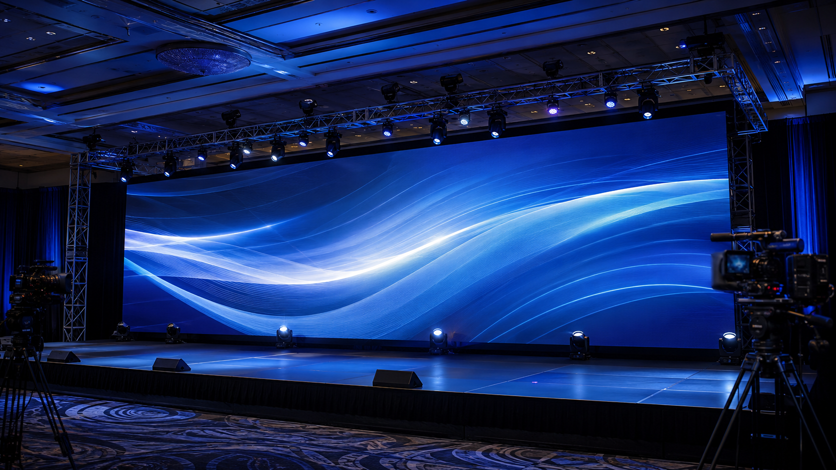 Professional LED video wall and event stage